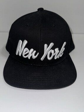 New York Hat Cap Black Elidan Adjustable Script Logo Baseball Snapback